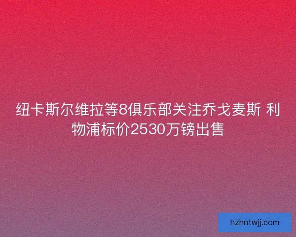 纽卡斯尔维拉等8俱乐部关注乔戈麦斯 利物浦标价2530万镑出售 纽卡斯尔维拉等8俱乐部关注乔戈麦斯 利物浦标价2530万镑出售