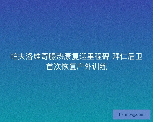 帕夫洛维奇腺热康复迎里程碑 拜仁后卫首次恢复户外训练