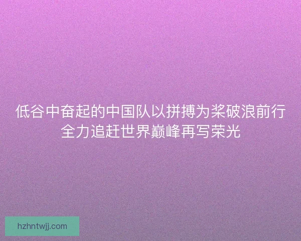 低谷中奋起的中国队以拼搏为桨破浪前行全力追赶世界巅峰再写荣光